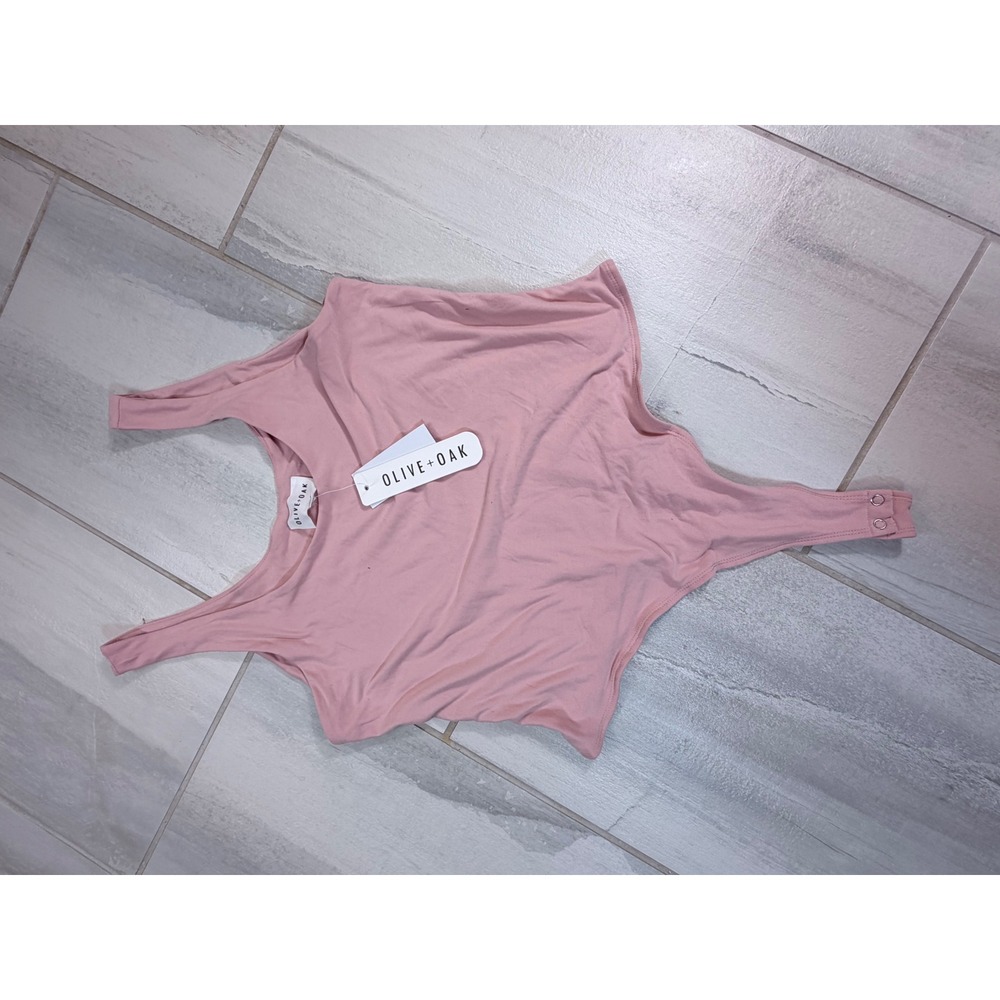 Olive + Oak Silver Pink Sleeveless Scoop Neck Bodysuit XL LS5K15058BK